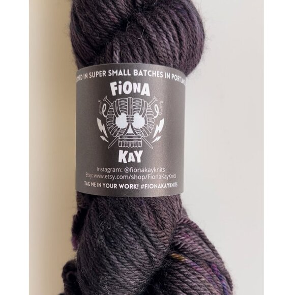 Worsted-weight, Midnight Purple Yarn, by Indie Dyer Fiona Kay - Picture 1 of 5